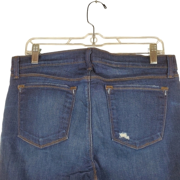 J Brand Rail Jeans Alta‎ 31 Midrise Skinny Stretch Distressed 8112C006 Dark Wash - Picture 5 of 14